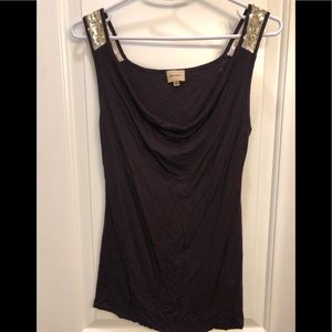 Ella Moss deep purple cowl neck top